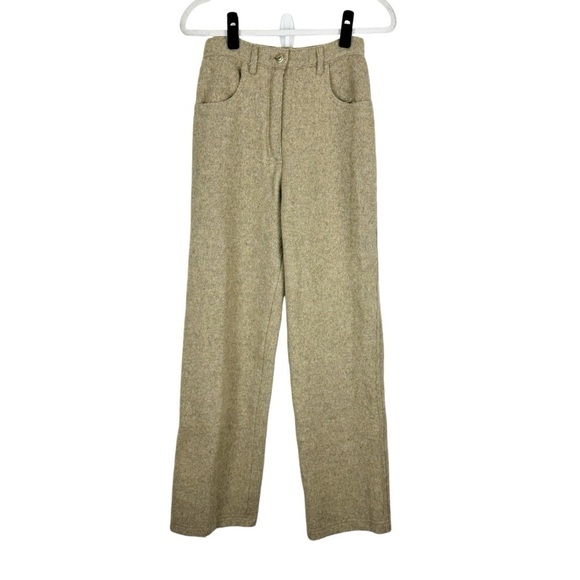 Nanushka Drew Wool Flared Trousers Pants in Pebble Tan Size Small - Picture 3 of 8